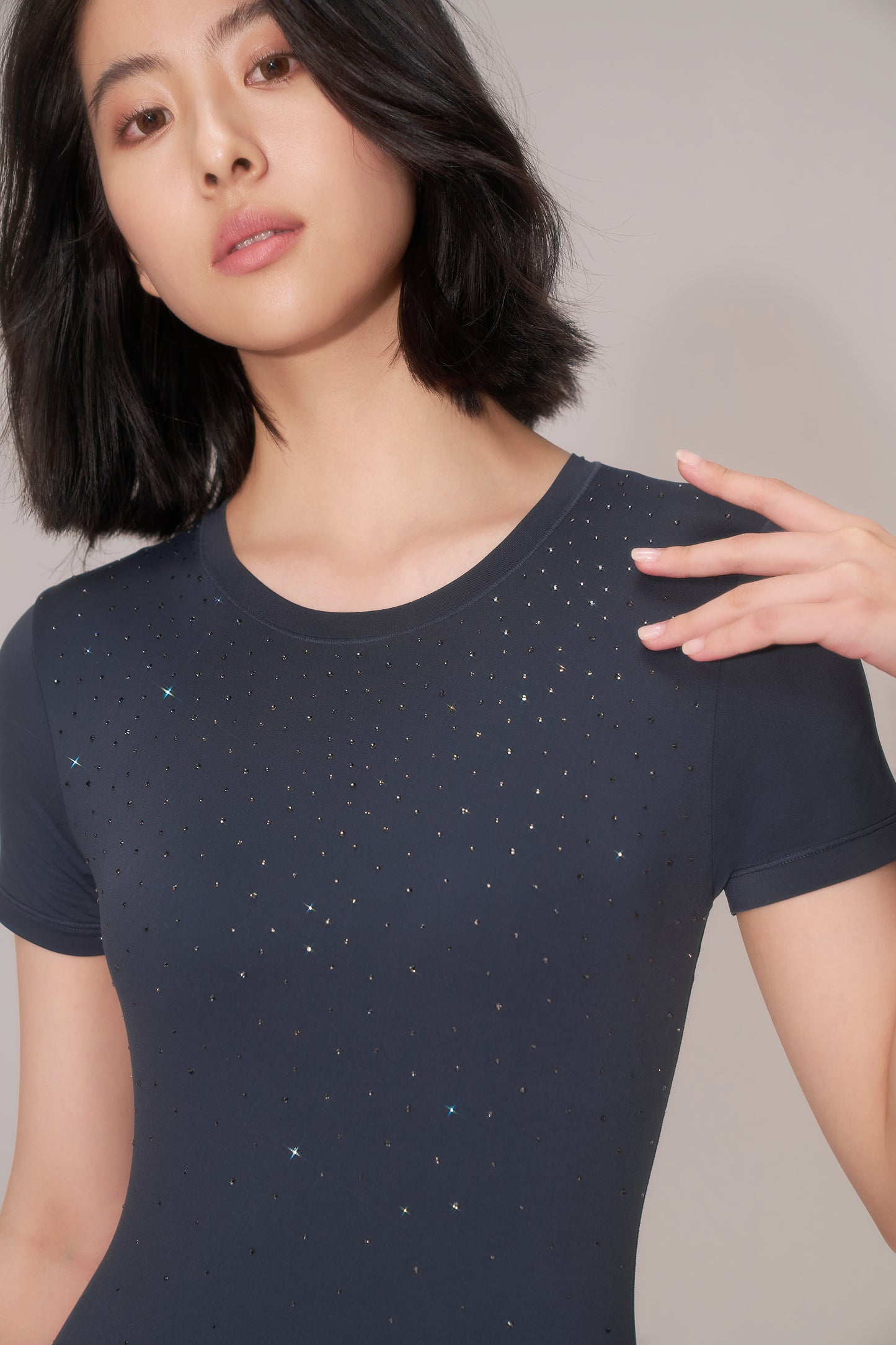 DY 帶鑽短袖款連身衣 Diamond Short-sleeved bodysuit