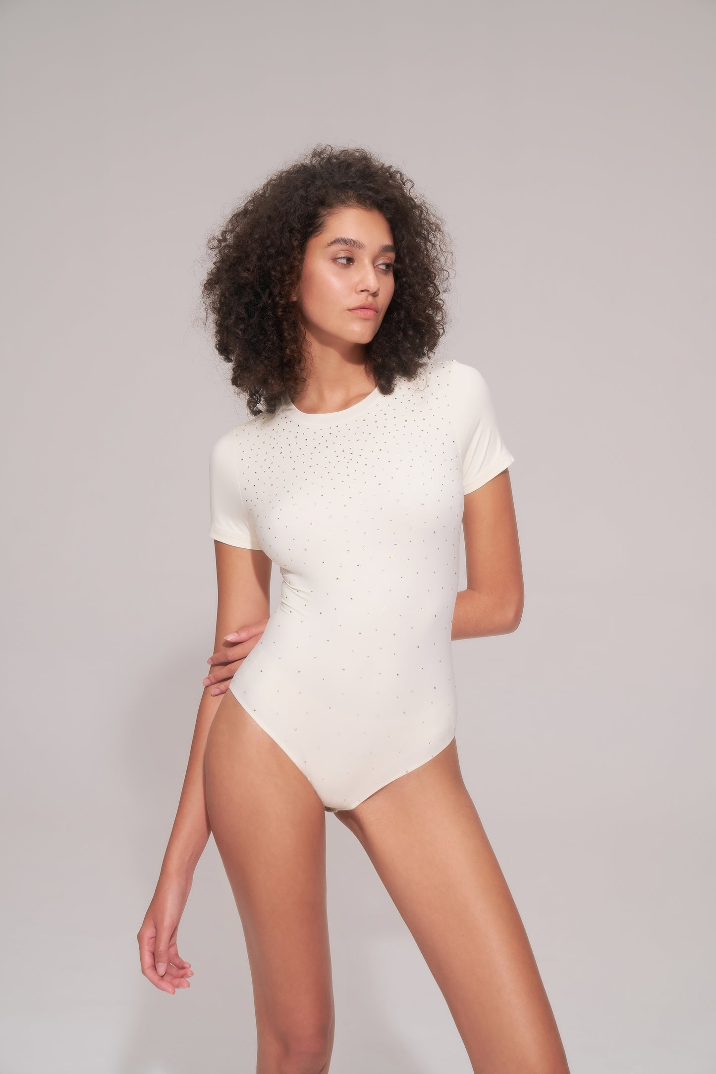 DY 帶鑽短袖款連身衣 Diamond Short-sleeved bodysuit