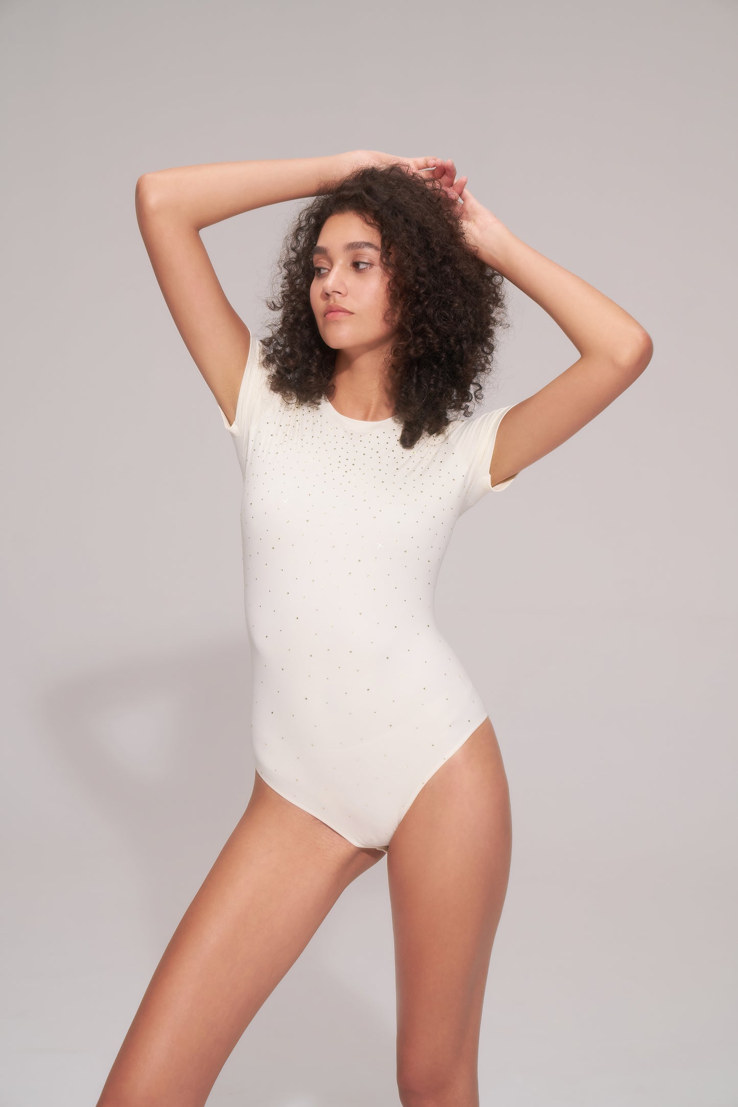 DY 帶鑽短袖款連身衣 Diamond Short-sleeved bodysuit
