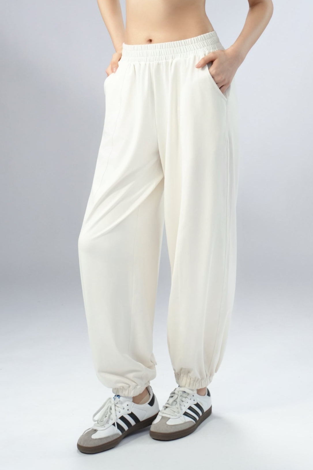 DY冰絲涼感束腳美式休閒運動衛褲