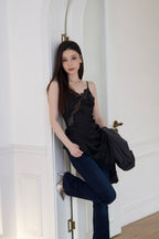 DCMR 法式天絲蕾絲拼接連身裙