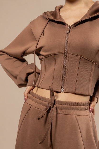 DY 雲朵棉連帽魚骨修腰外套