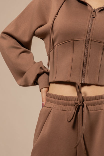 DY 雲朵棉連帽魚骨修腰外套