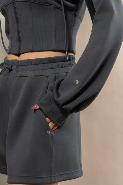 DY 雲朵棉連帽魚骨修腰外套