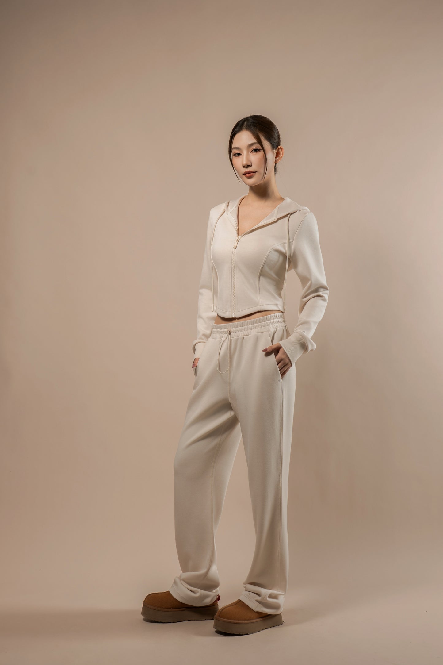 DY 雲朵棉連帽修腰外套