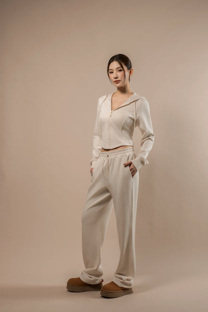 DY 雲朵棉連帽修腰外套