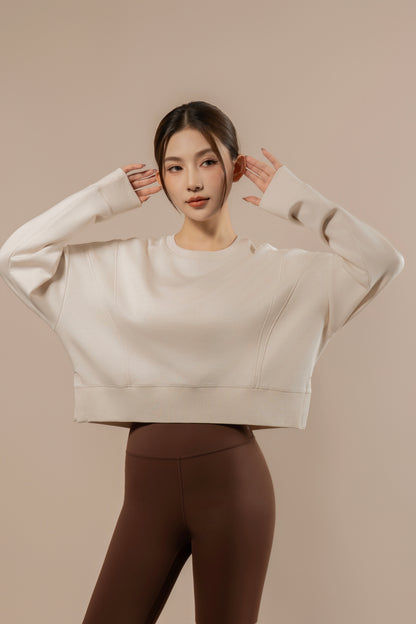 DY 雲朵棉寬鬆短款開叉衛衣