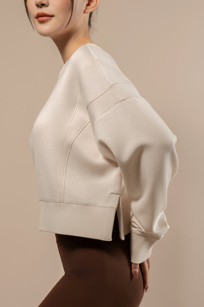 DY 雲朵棉寬鬆短款開叉衛衣