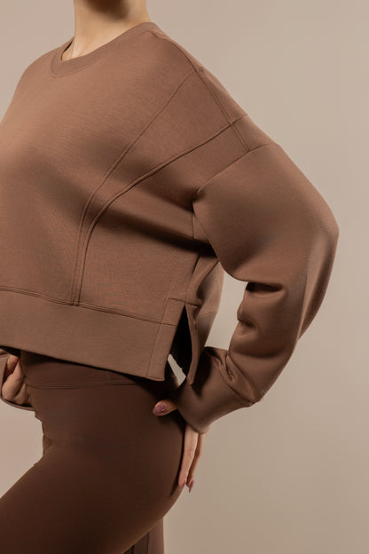 DY 雲朵棉寬鬆短款開叉衛衣