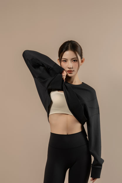 DY 雲朵棉寬鬆短款開叉衛衣