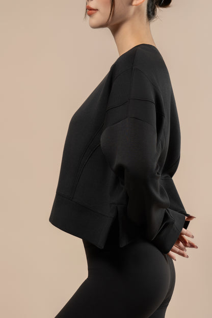 DY 雲朵棉寬鬆短款開叉衛衣