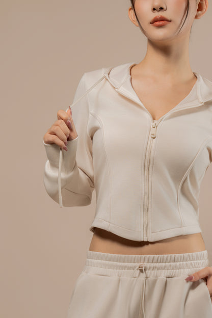 DY 雲朵棉連帽修腰外套