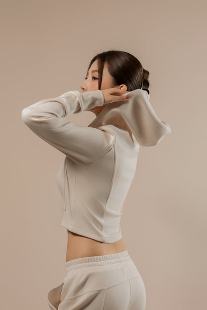 DY 雲朵棉連帽修腰外套