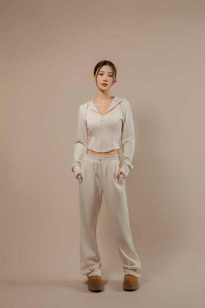 DY 雲朵棉連帽修腰外套