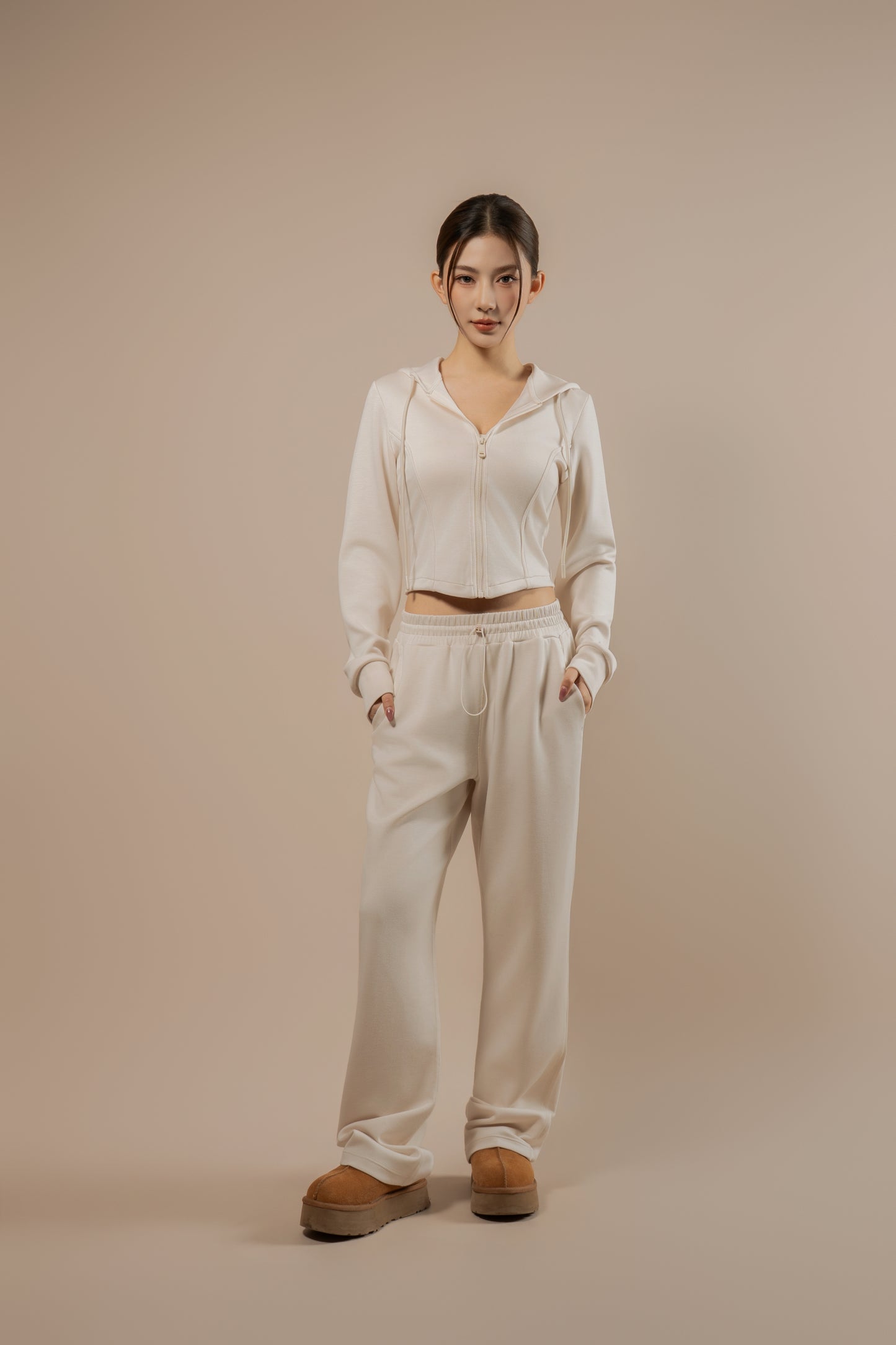 DY 雲朵棉連帽修腰外套