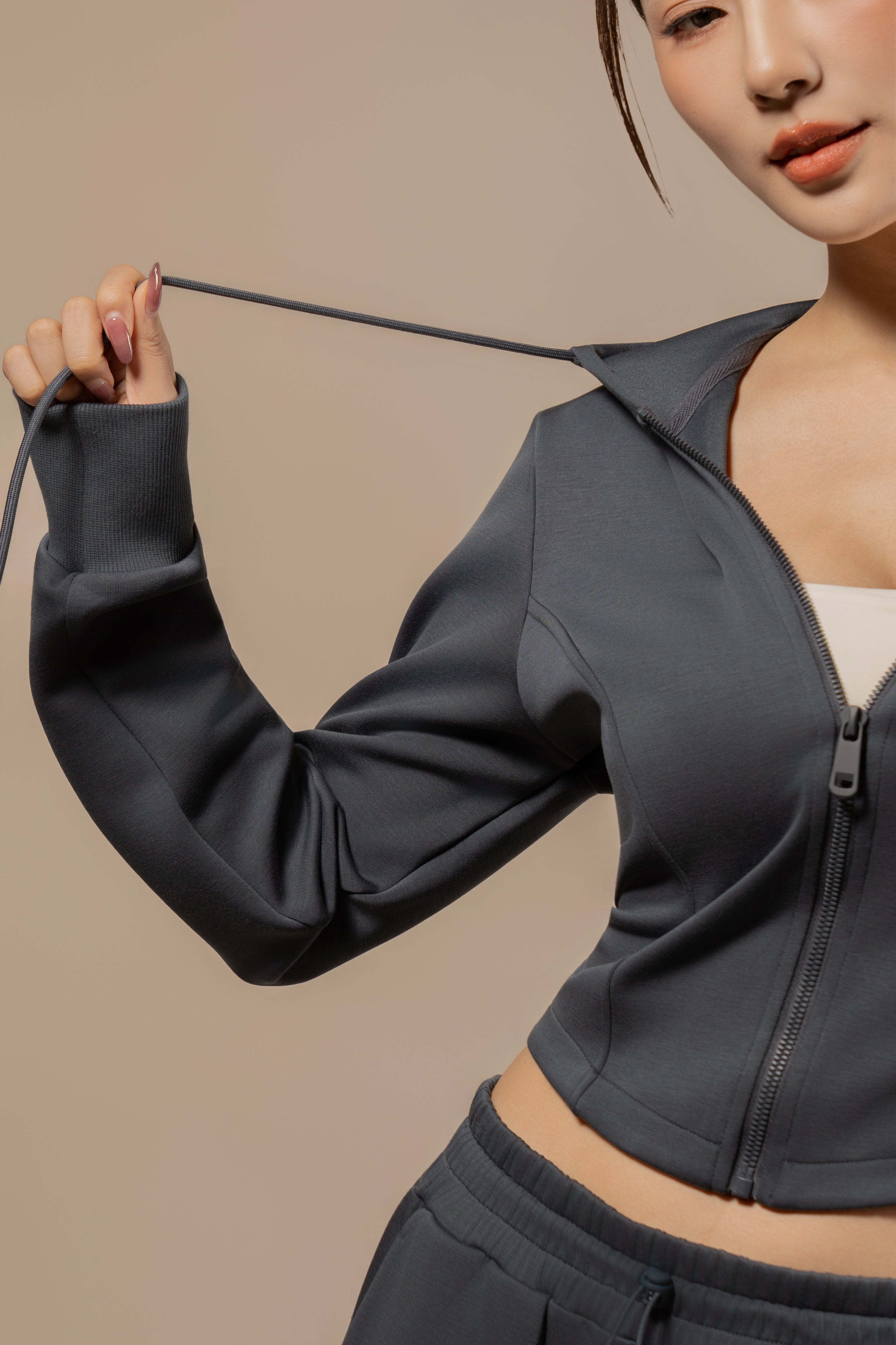 DY 雲朵棉連帽修腰外套