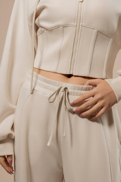 DY 雲朵棉連帽魚骨修腰外套