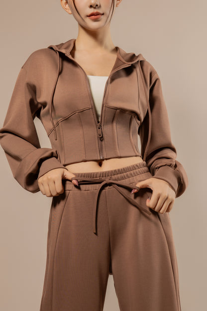 DY 雲朵棉連帽魚骨修腰外套