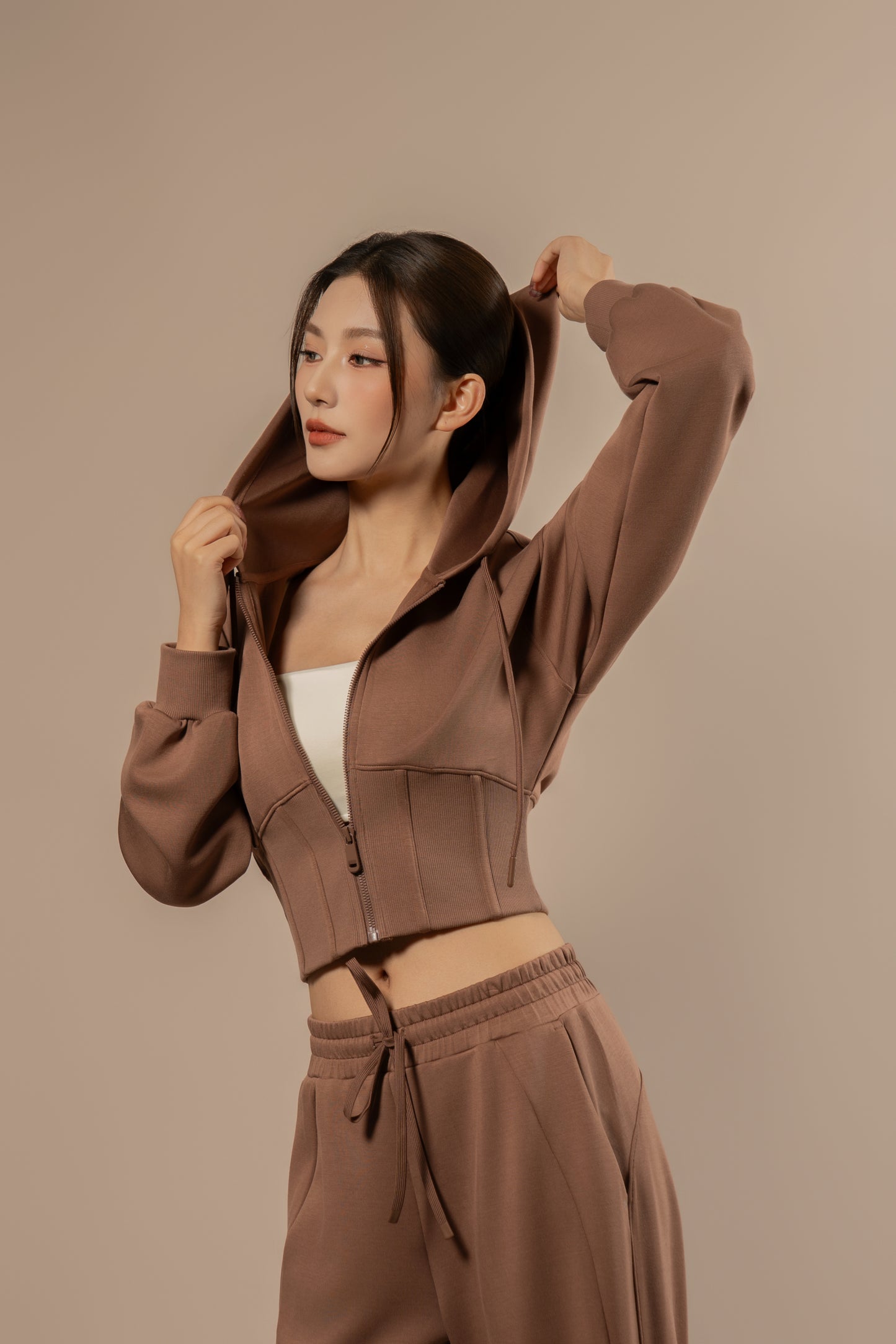 DY 雲朵棉連帽魚骨修腰外套