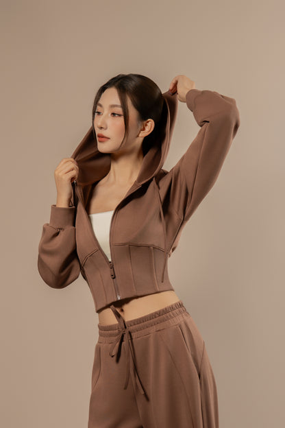 DY 雲朵棉連帽魚骨修腰外套