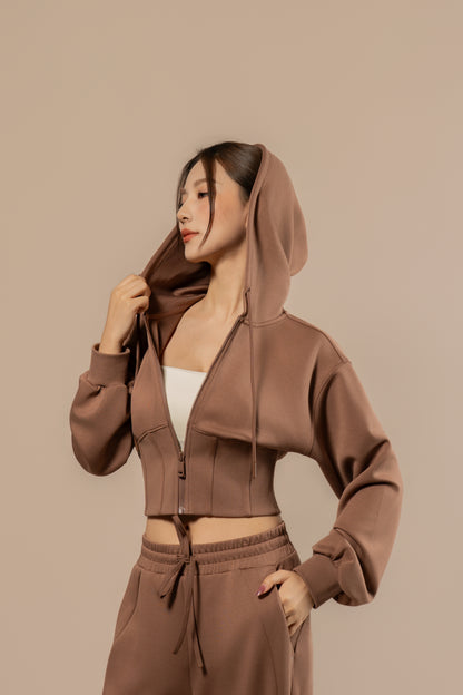 DY 雲朵棉連帽魚骨修腰外套