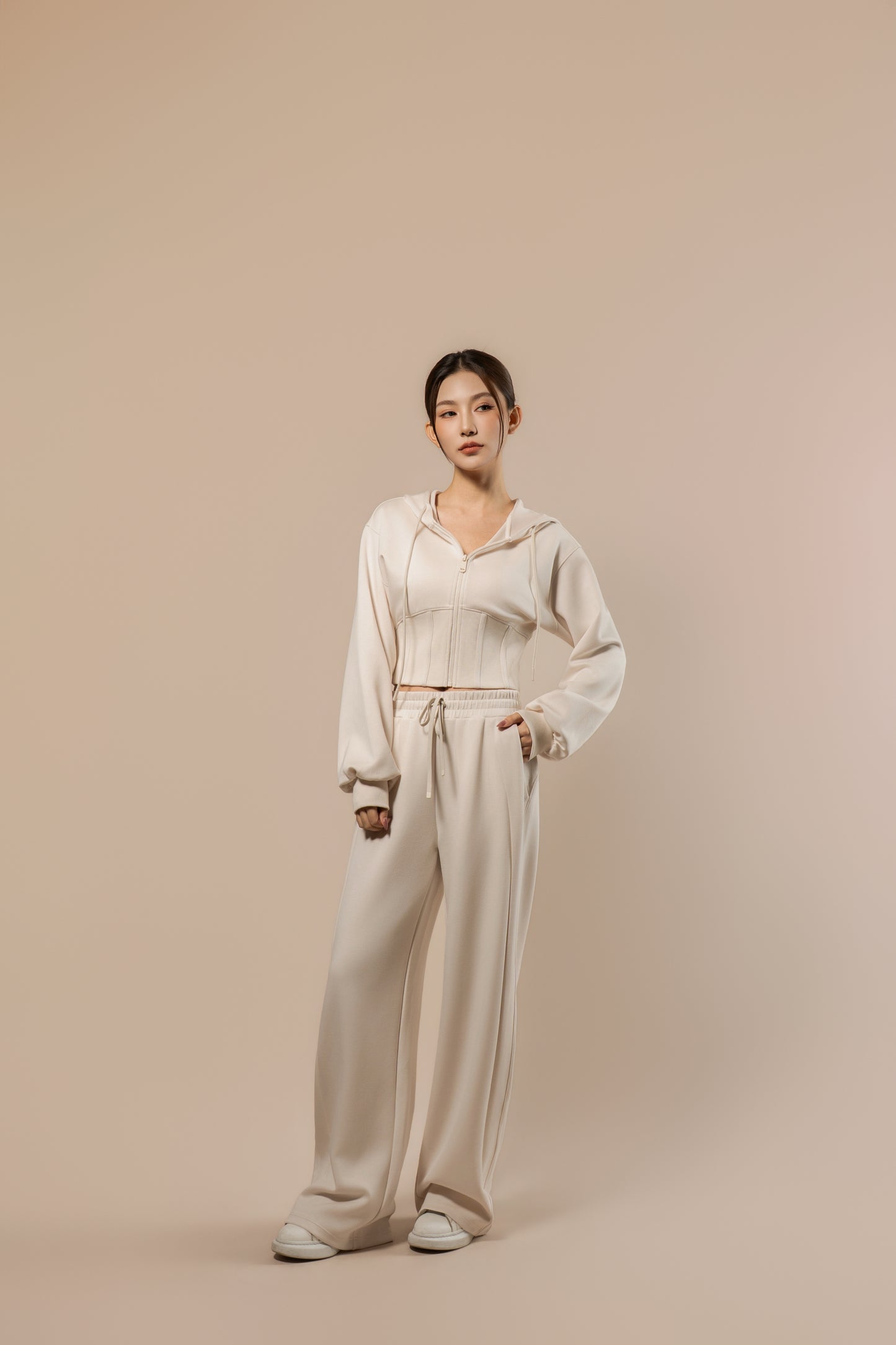 DY 雲朵棉連帽魚骨修腰外套