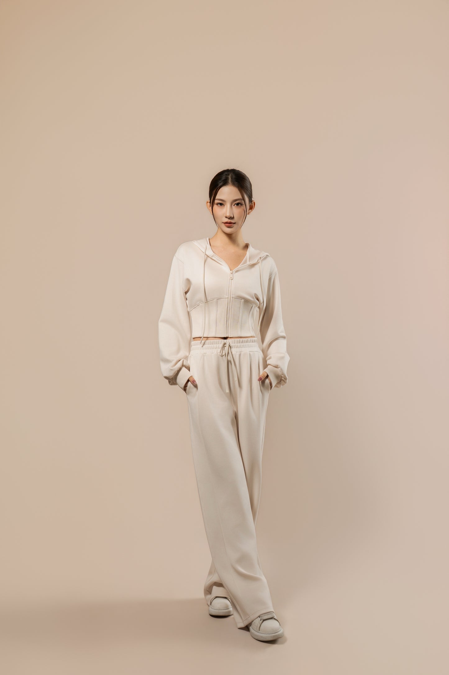 DY 雲朵棉連帽魚骨修腰外套