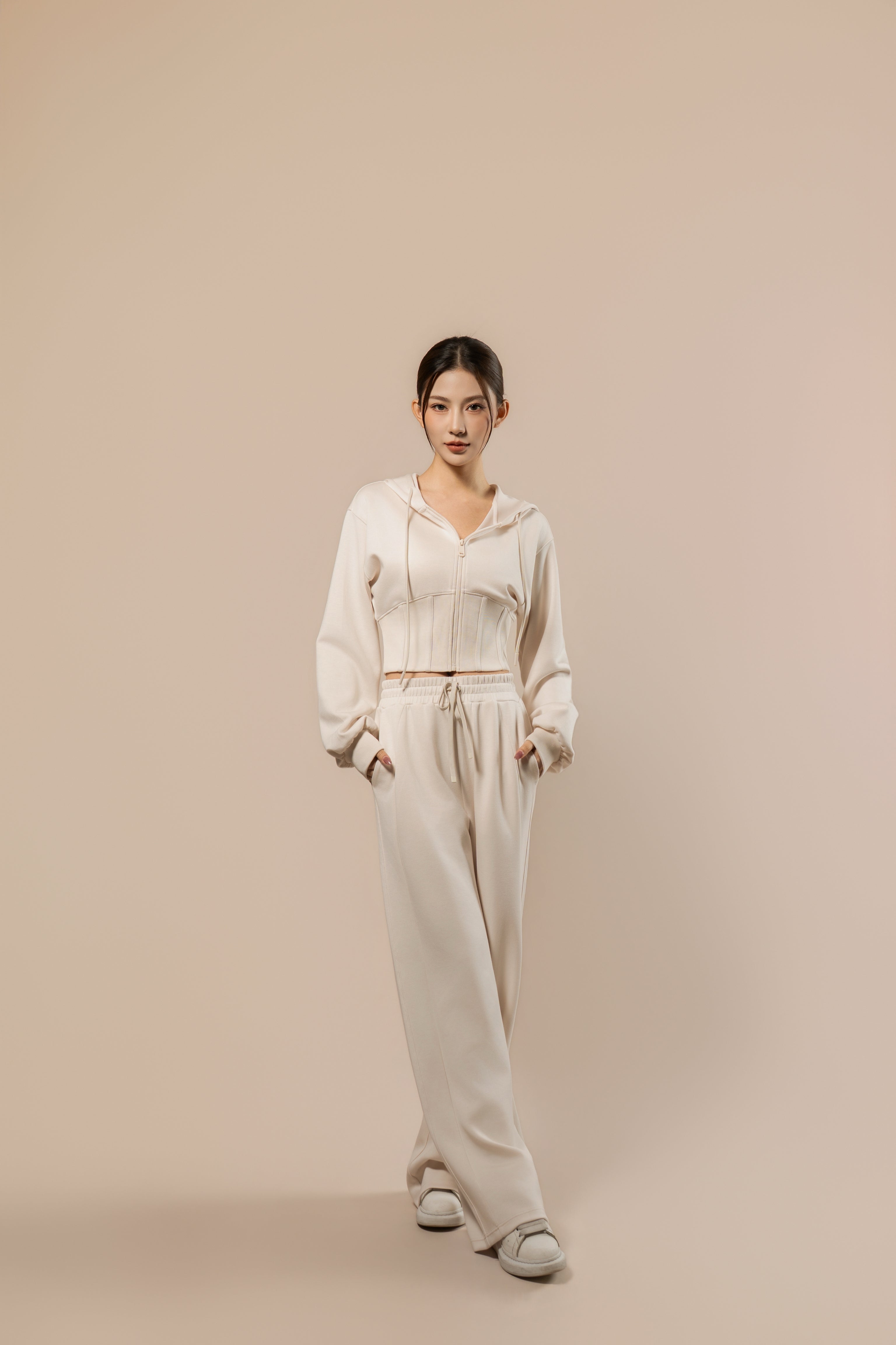 DY 雲朵棉連帽魚骨修腰外套