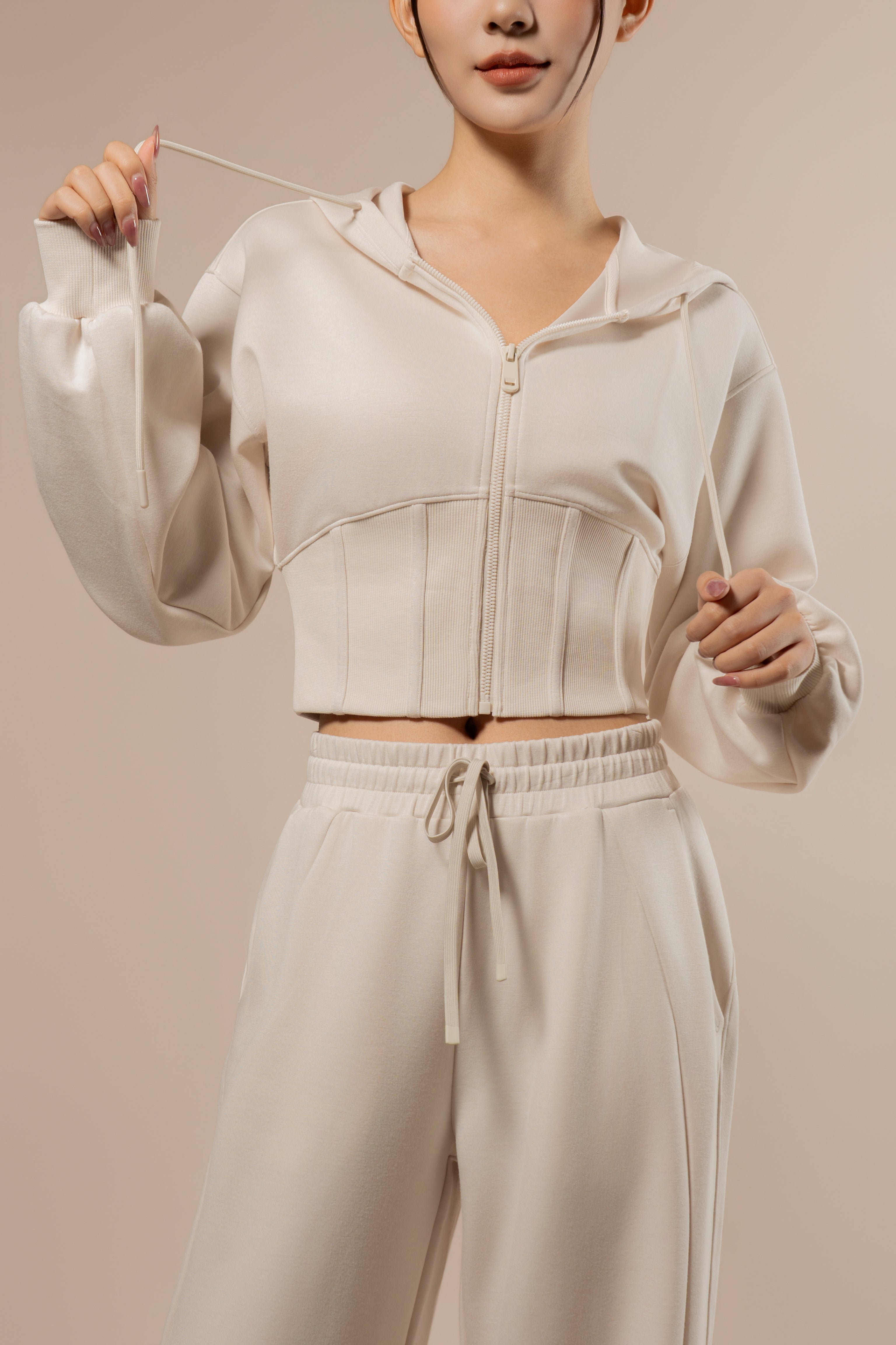 DY 雲朵棉連帽魚骨修腰外套