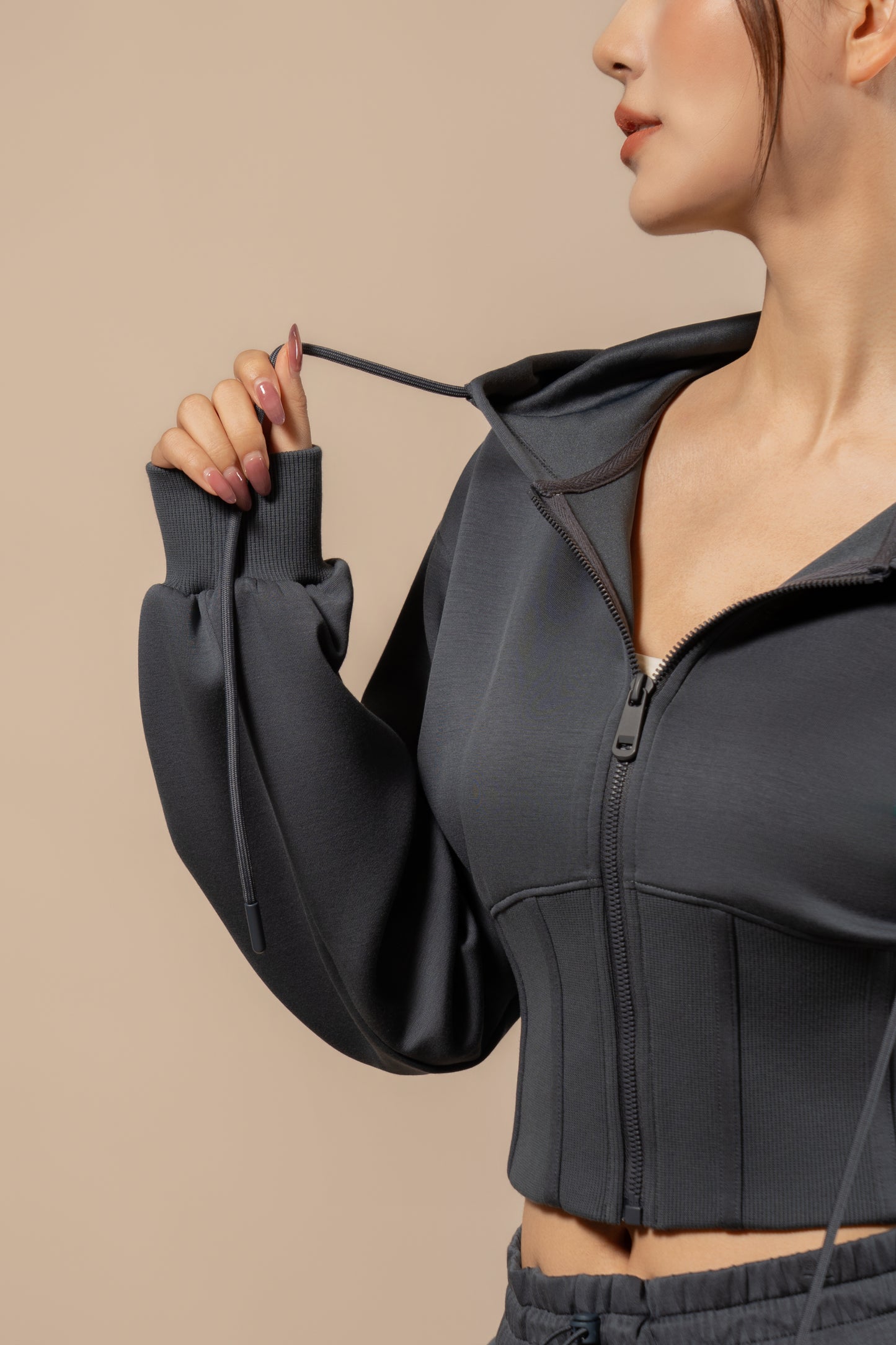 DY 雲朵棉連帽魚骨修腰外套