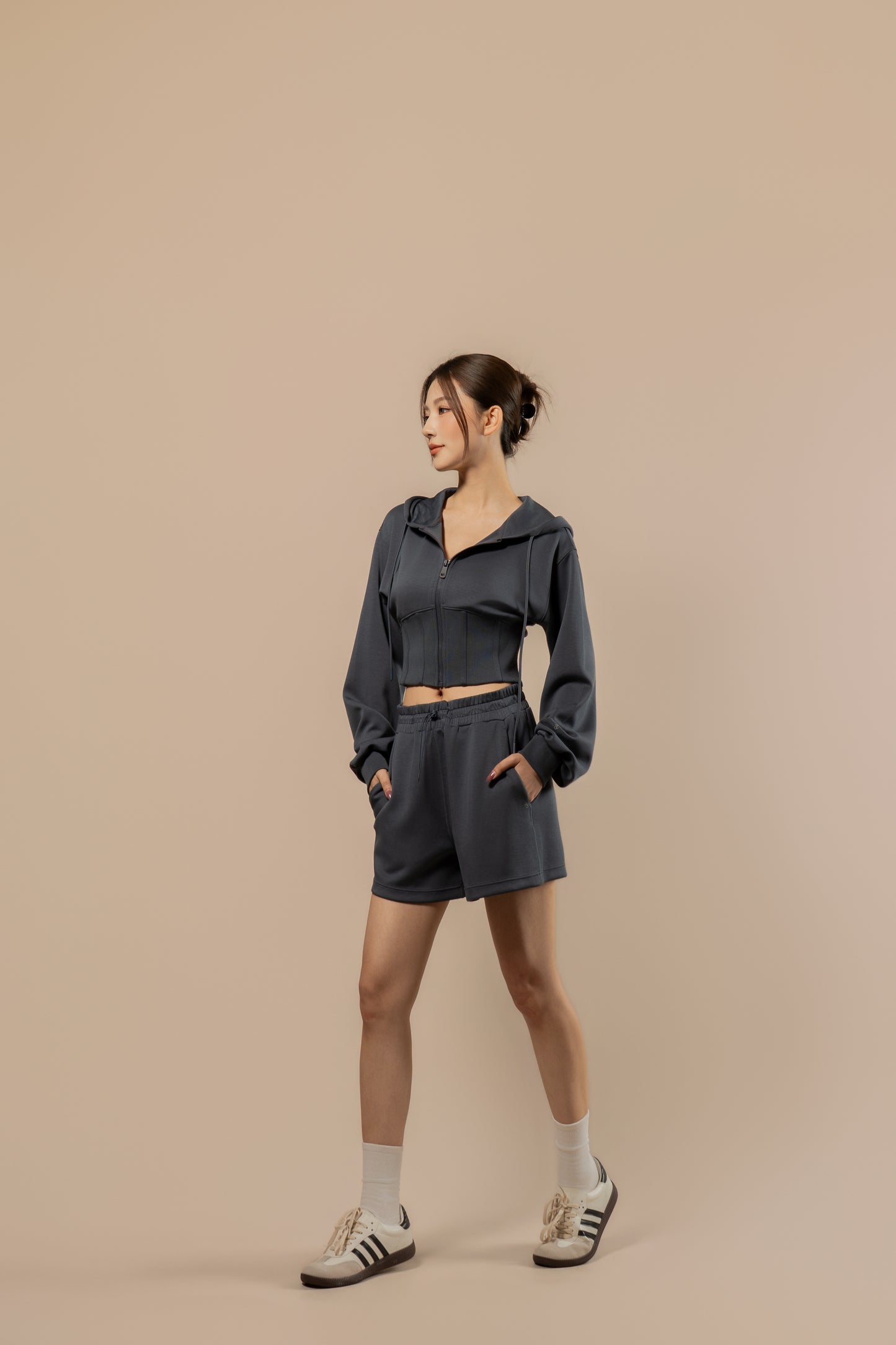 DY 雲朵棉連帽魚骨修腰外套