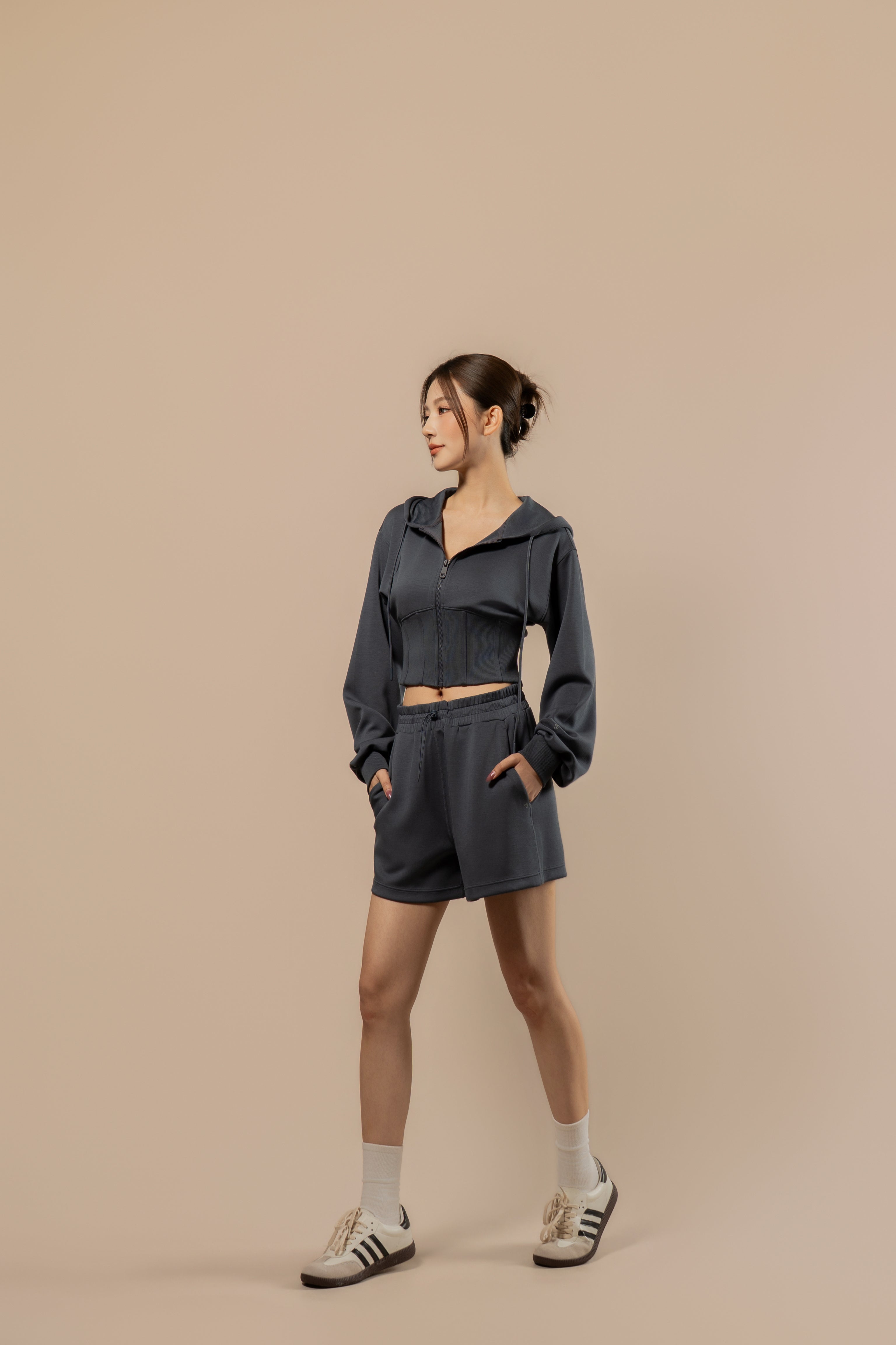 DY 雲朵棉連帽魚骨修腰外套