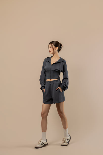 DY 雲朵棉連帽魚骨修腰外套