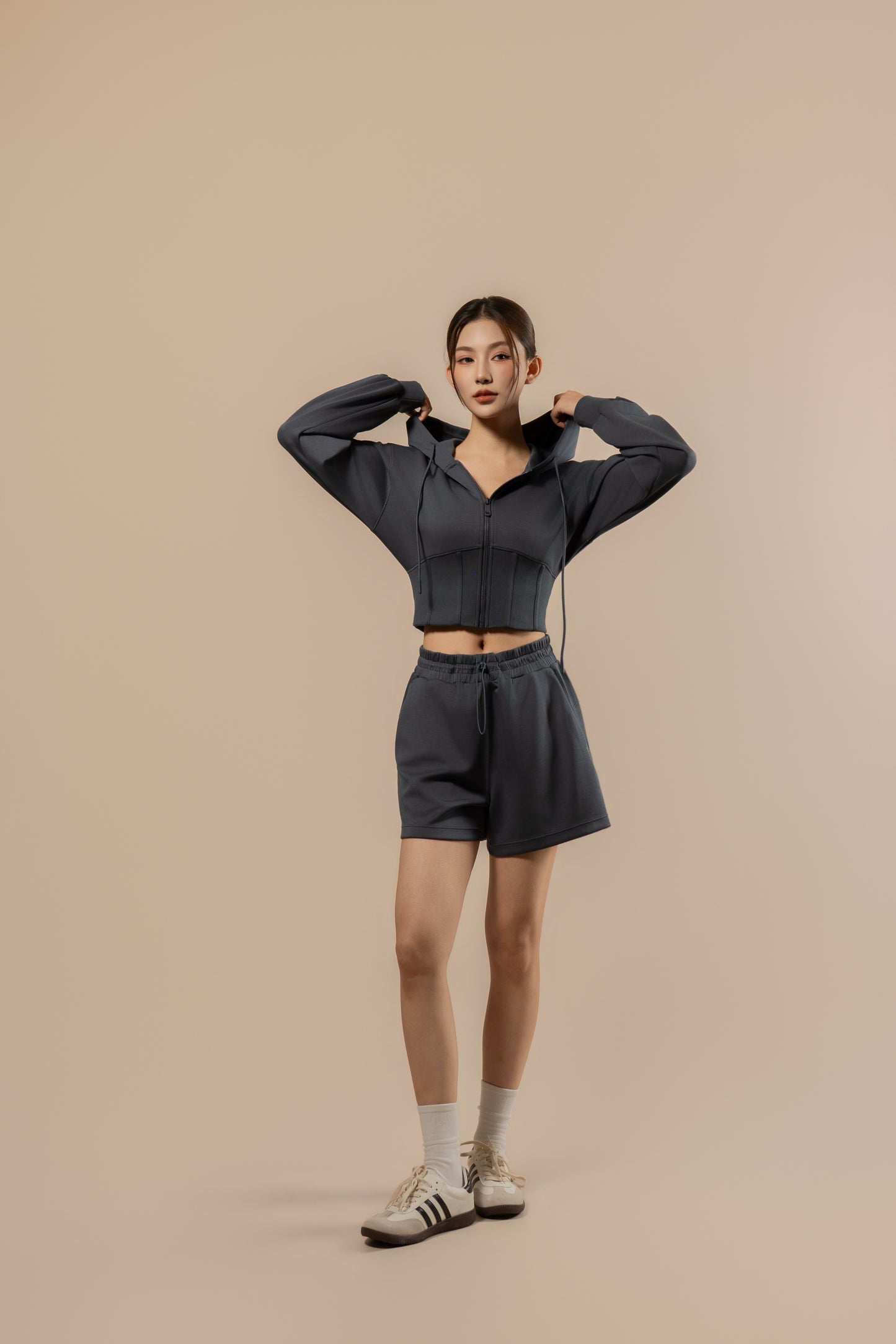 DY 雲朵棉連帽魚骨修腰外套