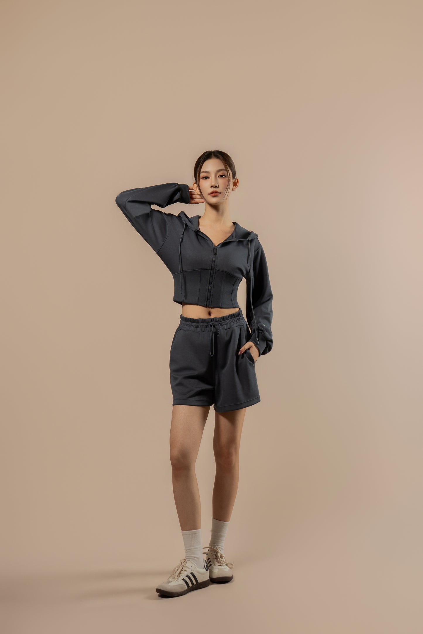 DY 雲朵棉連帽魚骨修腰外套