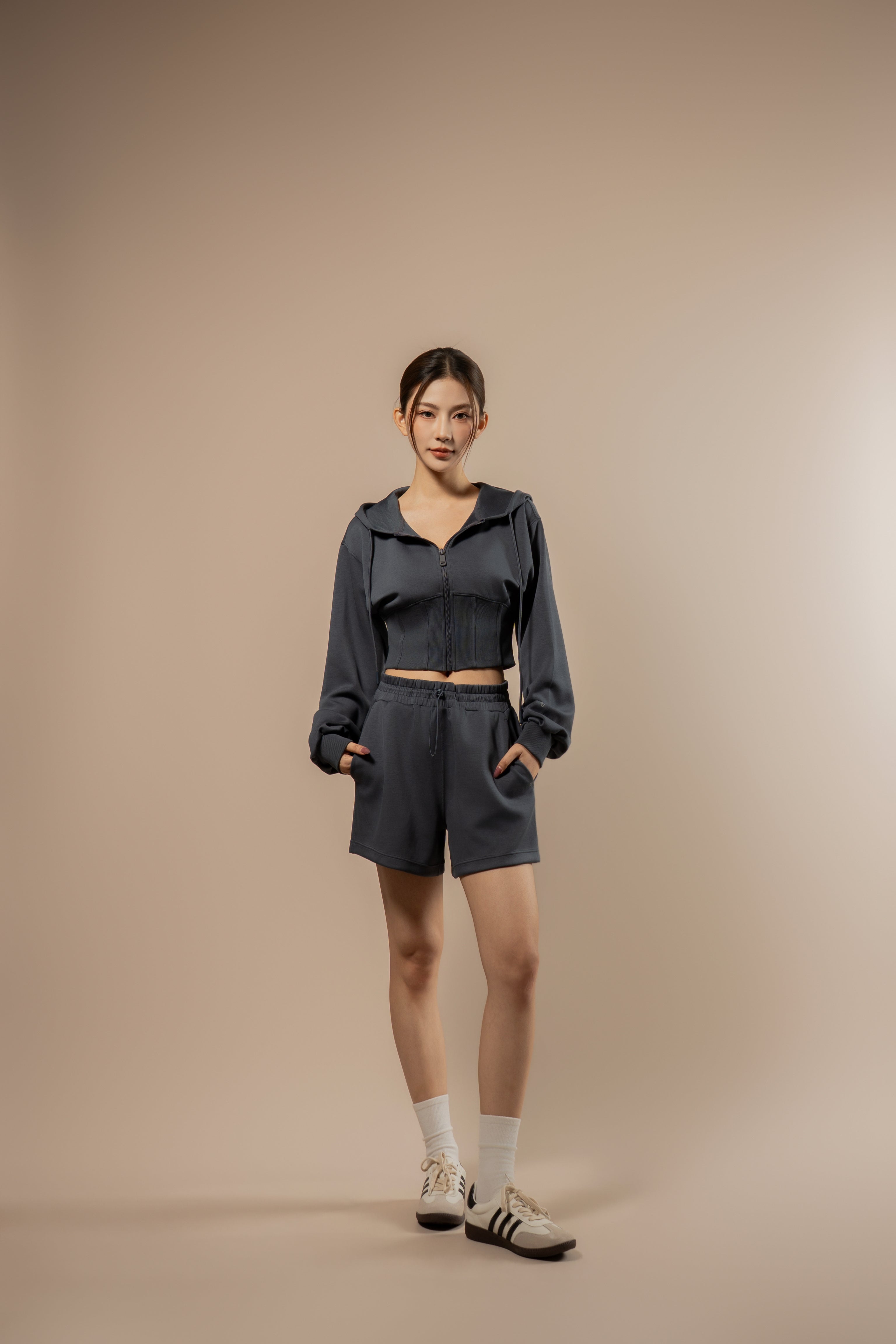 DY 雲朵棉連帽魚骨修腰外套