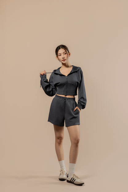 DY 雲朵棉連帽魚骨修腰外套