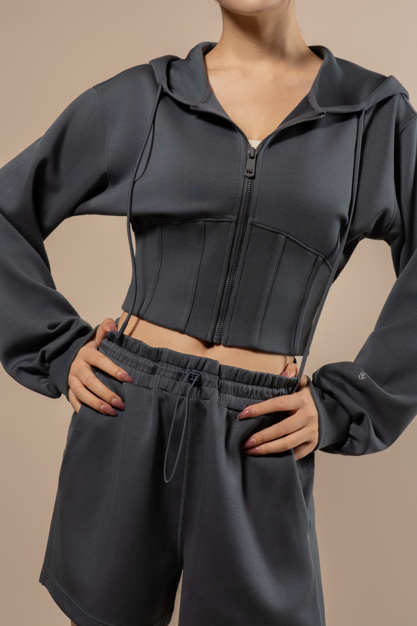 DY 雲朵棉連帽魚骨修腰外套