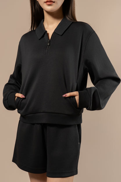 DY 雲朵棉POLO半拉鏈衛衣