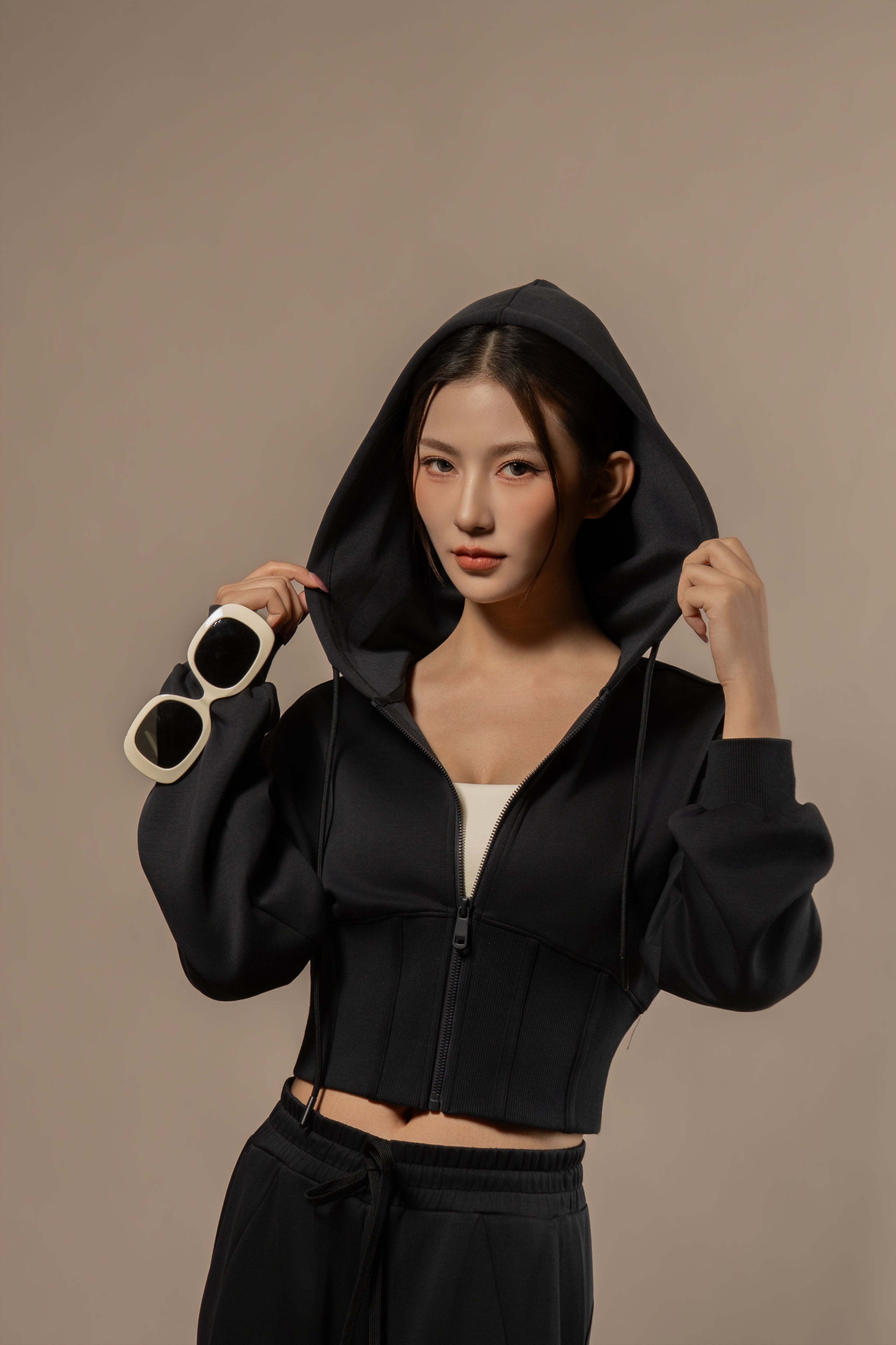 DY 雲朵棉連帽魚骨修腰外套