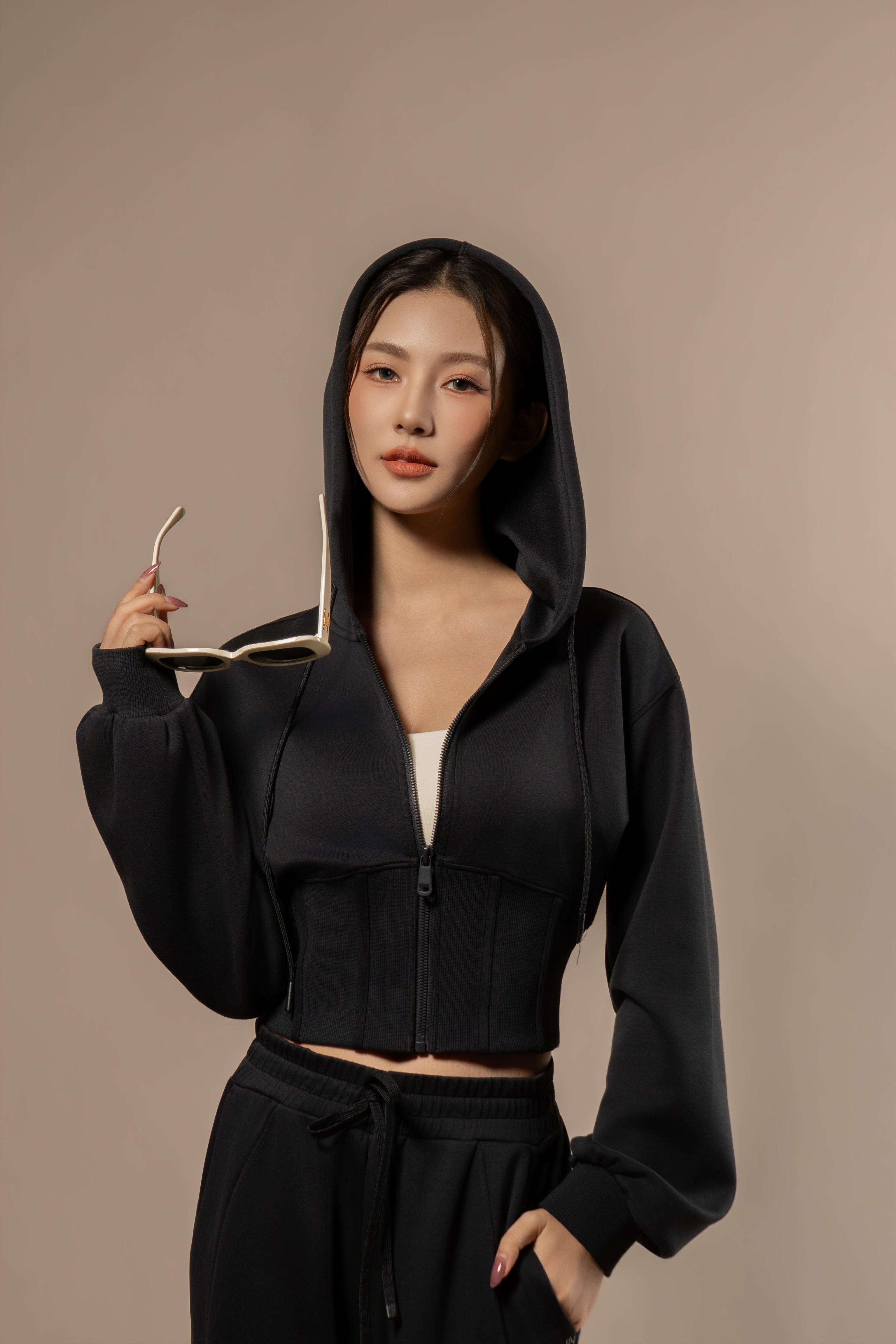 DY 雲朵棉連帽魚骨修腰外套