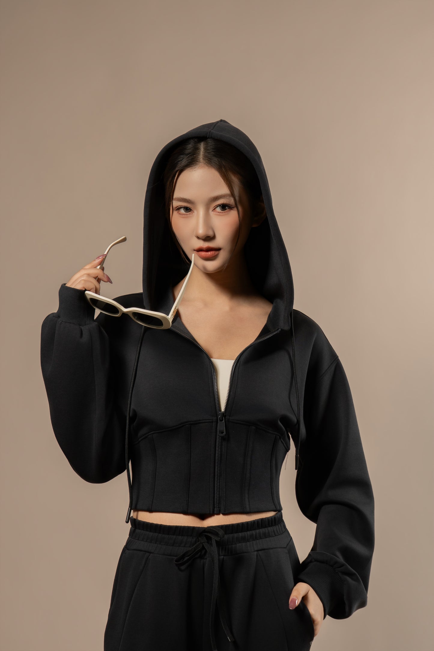 DY 雲朵棉連帽魚骨修腰外套