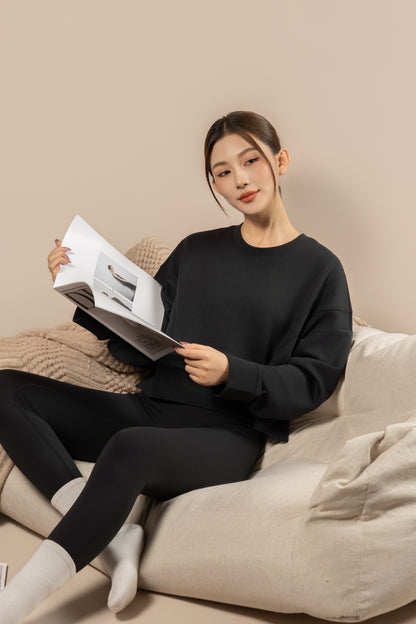 DY 雲朵棉寬鬆短款開叉衛衣