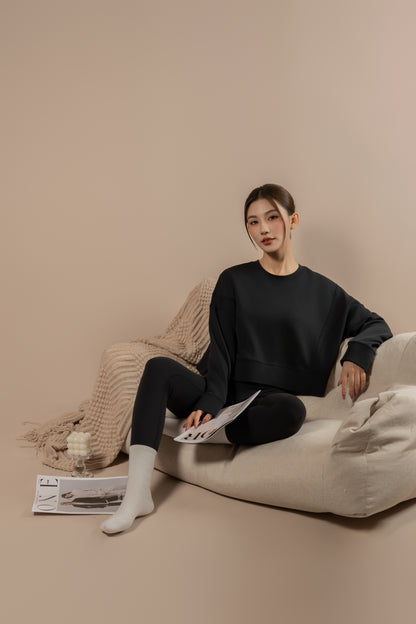 DY 雲朵棉寬鬆短款開叉衛衣