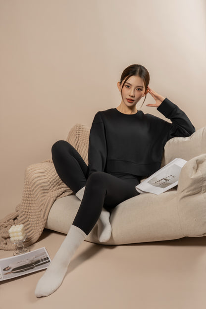 DY 雲朵棉寬鬆短款開叉衛衣