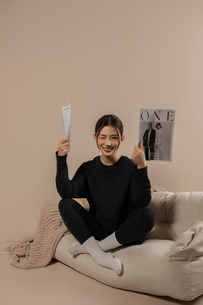 DY 雲朵棉寬鬆短款開叉衛衣