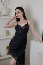 DCMR 法式天絲蕾絲拼接連身裙