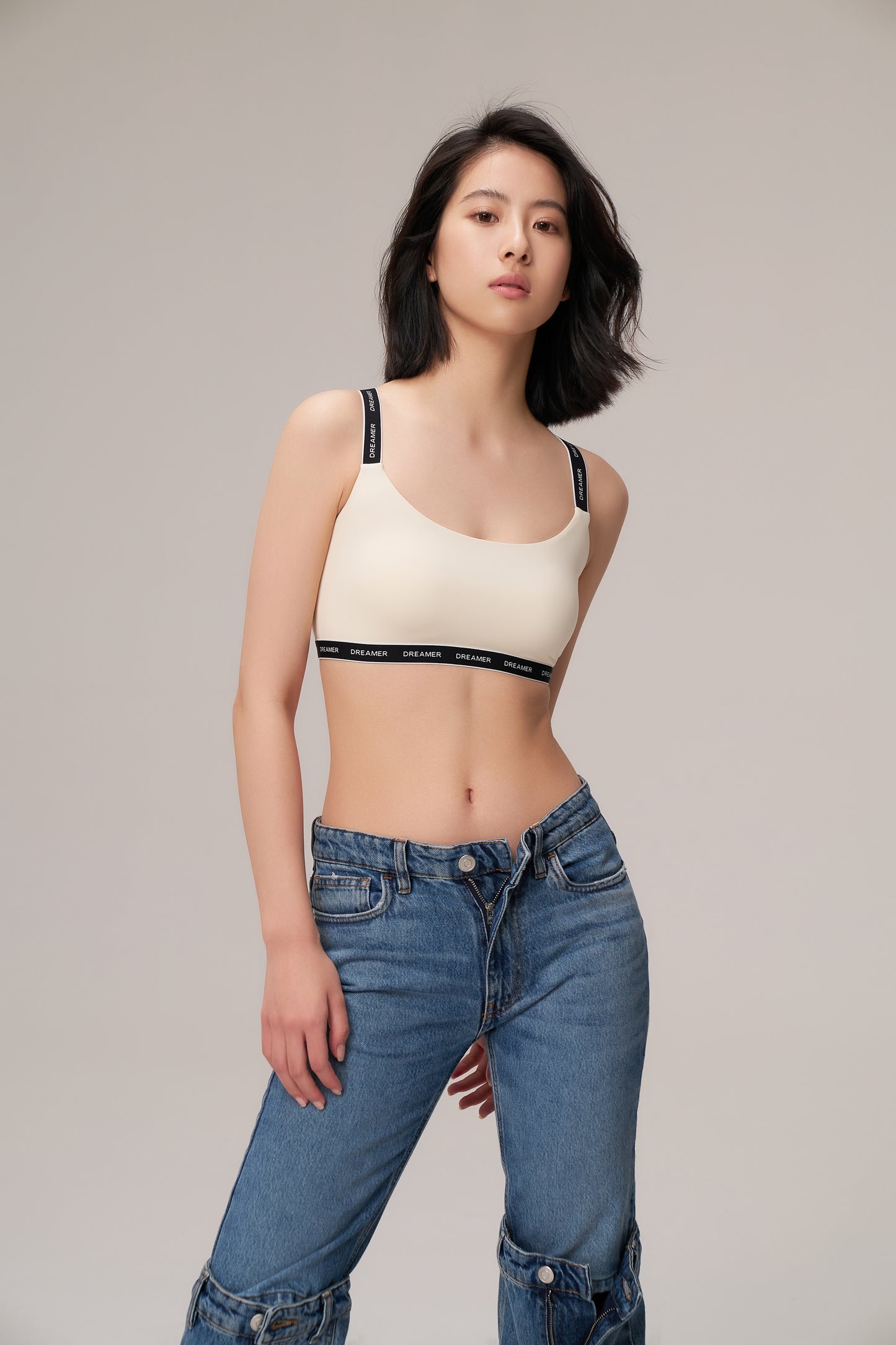 DY 字母印花運動內衣 Cross back  strap bra top