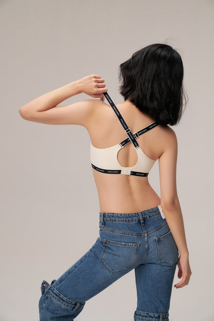 DY 字母印花運動內衣 Cross back  strap bra top