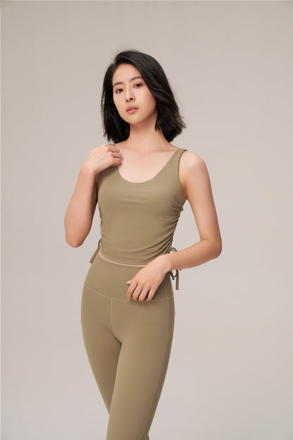 DY 設計感抽繩u領背心 Dramstring padded vest